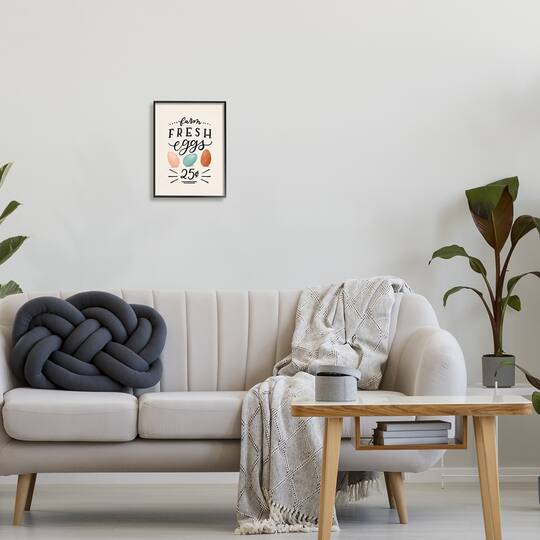 Stupell Industries Farm Fresh Eggs Sign Framed Giclee Art